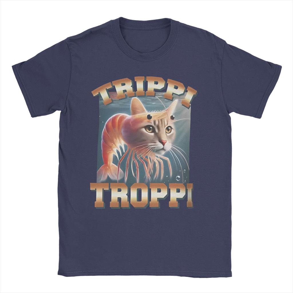 Men's TRIPPI TROPPI T Shirts Italian Brainrot Meme Cotton Clothes Casual Short Sleeve O Neck Tee Shirt