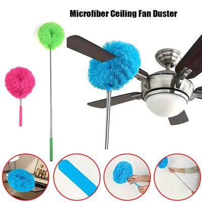 Reusable Ceiling Fan Cleaner Long Handled Dust Removal Ceiling Fan Duster Telescopic Roofing Ceiling Dust Brush Fan Cleaning