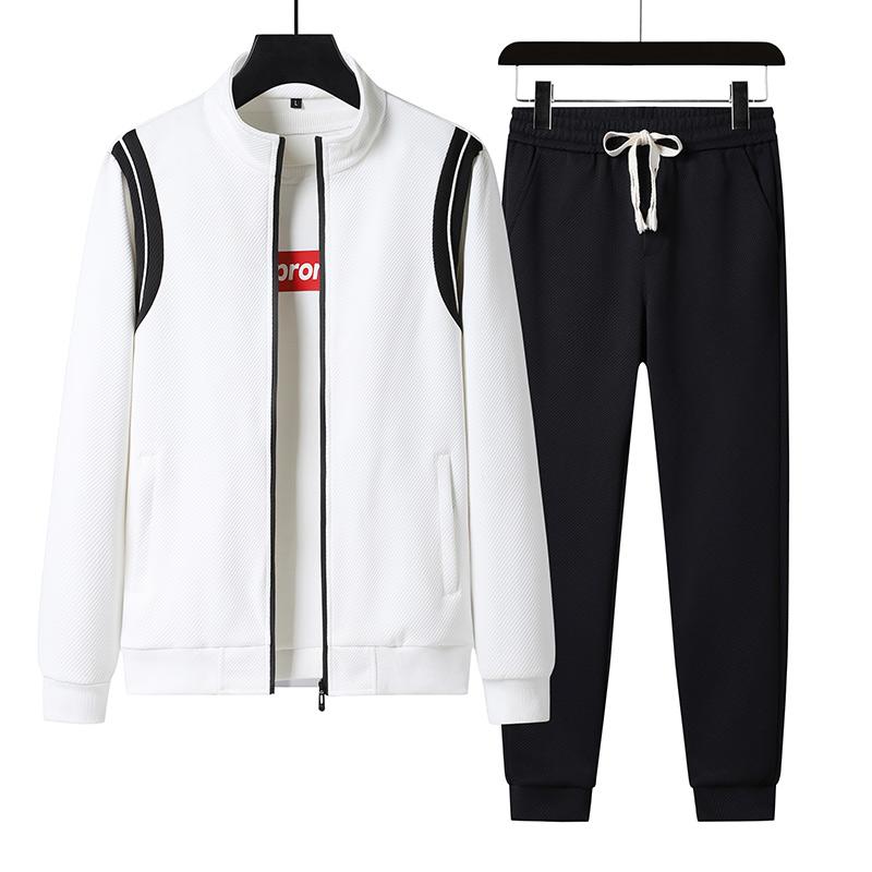 Mantel Übergroße Herren Strickjacke Sport Casual Set Zweiteilige Hose