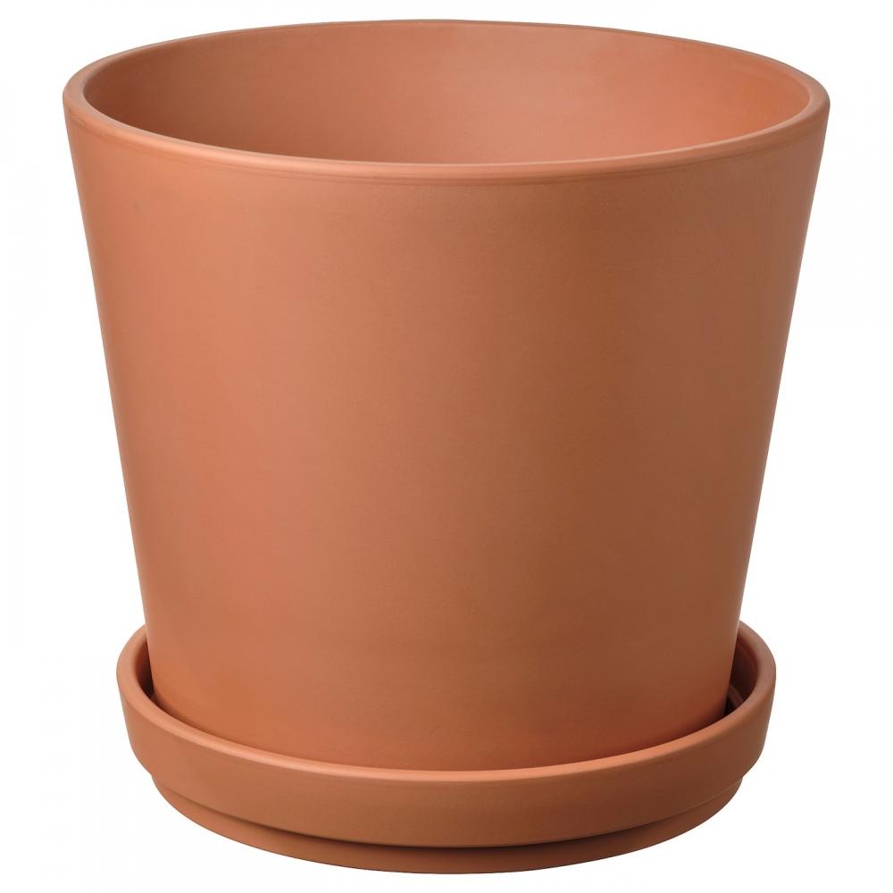 

IKEA BRUNB R Brunber Кашпо+блюдце садовое терракотовый 32 см