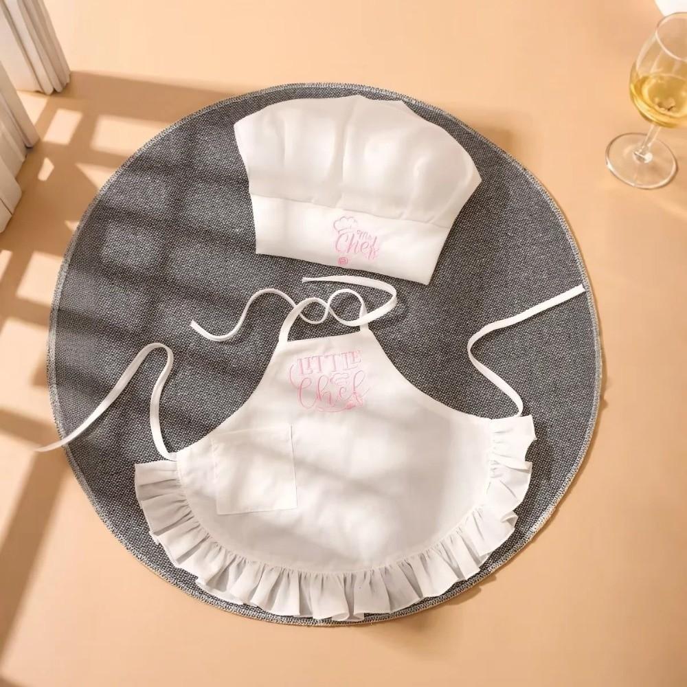 2 Stück Gestickte Schürzen Kochmützen Cosplay Kleidung für kleine Köche Mädchen Jungen