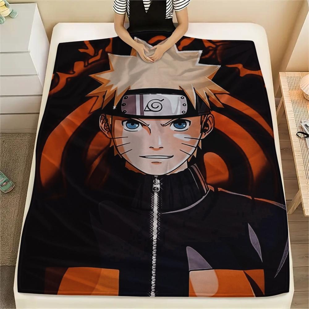 Cartoon Character Naruto pattern Flannel Blanket, High quality Comfortable for All Seasons, Home Decor, Warmth and Comfort, Perfect for Gifts.