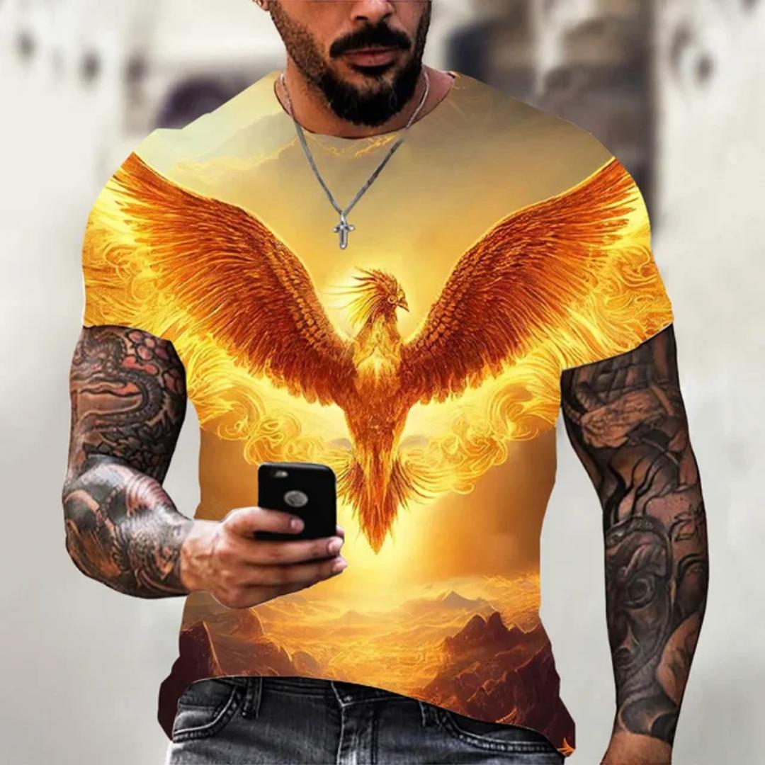 

Мужская футболка с 3D принтом аниме «Феникс», мужская и женская летняя авангардная Повседневная футболка с круглым вырезом и коротким рукавом 6XL