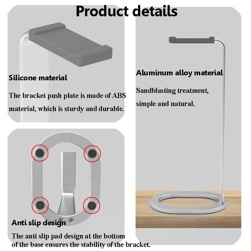 Universal Headphones Stand Aluminum Alloy+Silicone Gaming Headset Bracket Desktop Display Shelf with Anti-slip Base Space Saving