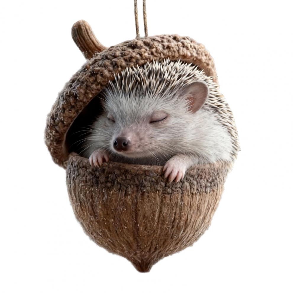 2D Acrylic Forest Animal Acorn Ornaments Pine Cone Animal Christmas Tree Pendant Cozy Forest Christmas Ornament for Home Decor