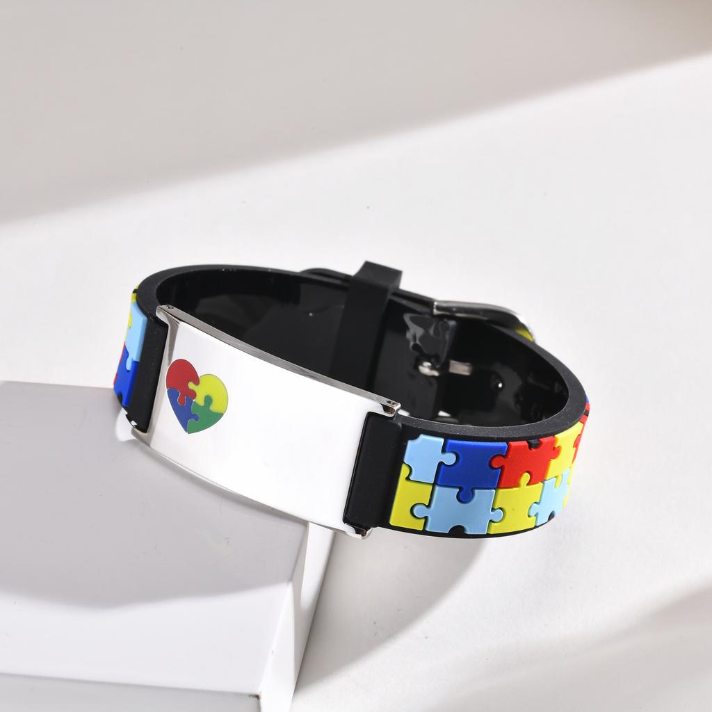 Gratis graveren Autisme Armbanden Voor Kinderen Meisjes Jongens, personaliseer Medische Armband, anti-verlies Niet-verbale Kinderen Noodgeval Sieraden