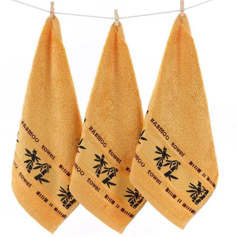 3Pcs Bamboo Pattern Fiber Cotton Bibs Small Square Hair Drying No Lint Absorbent Drying Soft Face Towel
