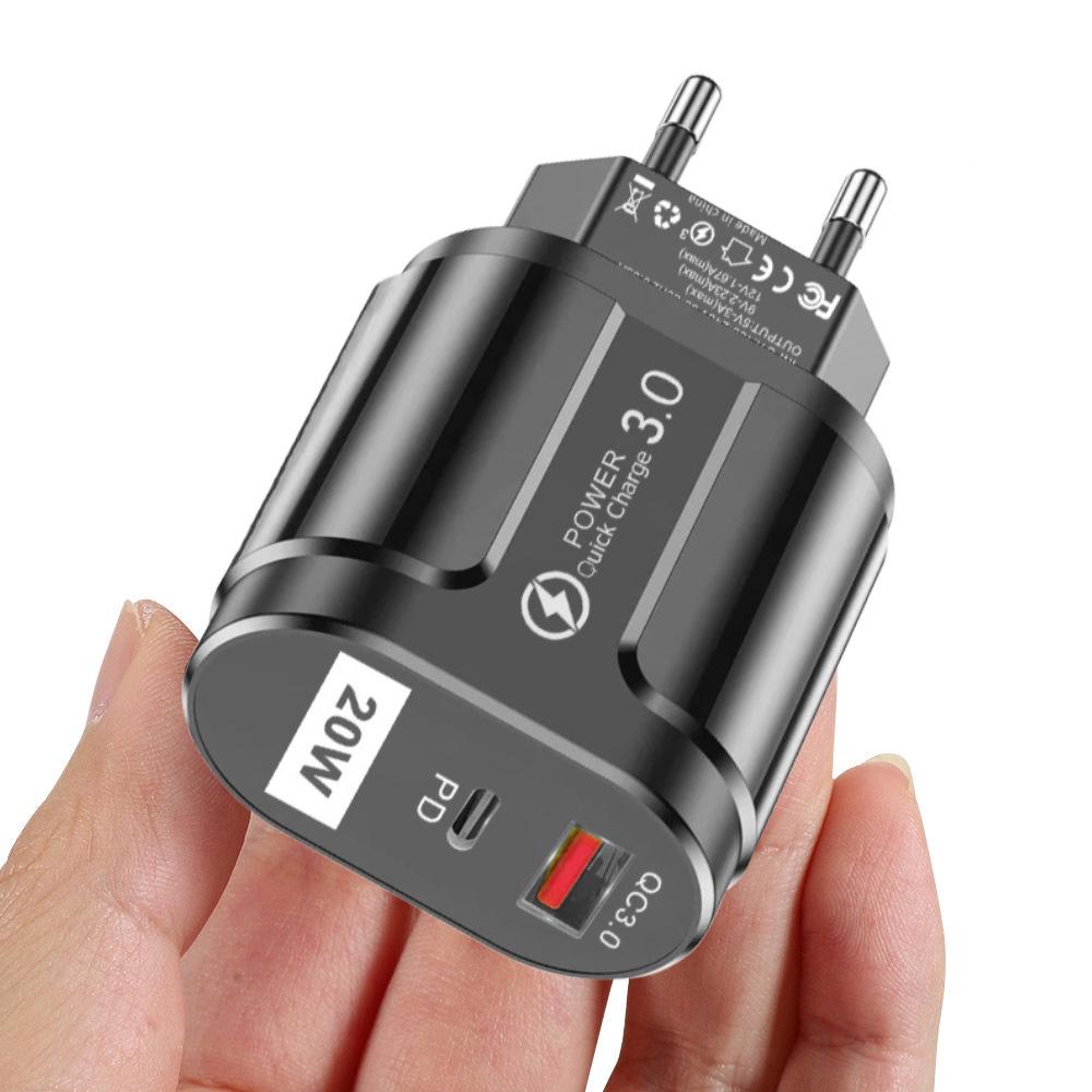 PD33W GaN QC3.0 Multi-Port EU Charger 9V/12V Fast Charging Adapter