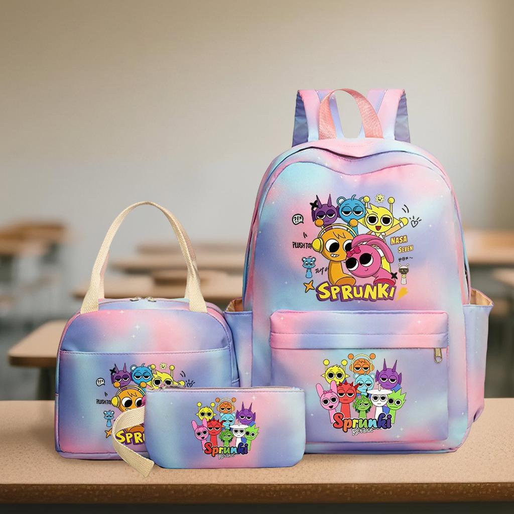 Anime Peripheral Printed Backpack, Personalized Backpack Storage Bag,Three Piece Backpack Lunch Bag Pencil Case Set,School Supplies