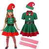 Girls Boys Christmas Elf Costume Xmas Santa Claus Green Elf Dress Kids Outfits Cosplay Clothing Xmas Gifts