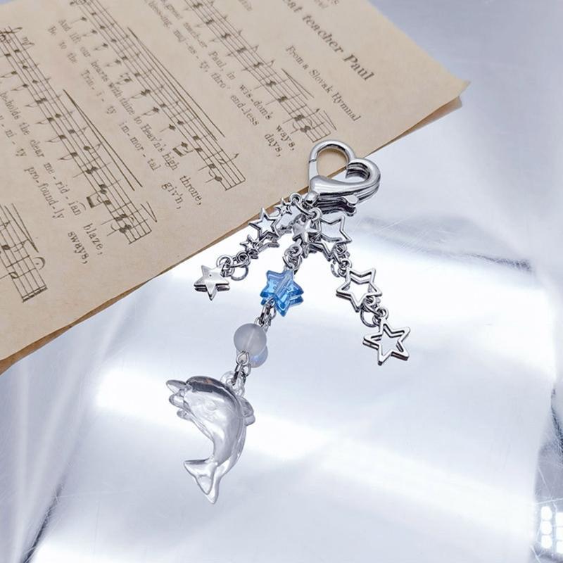 Stern Delfin Spinnen Anhänger Schlüsselanhänger Mode Y2K Charme Autoschlüsselanhänger Taschenanhänger