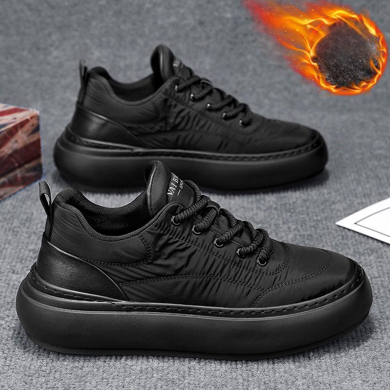 Fashion Men's Winter Cotton Shoes Anti Slip Comfortable Wear Resistant Work Snow Shoes Outdoor Thick Sole Sports Casual Shoes