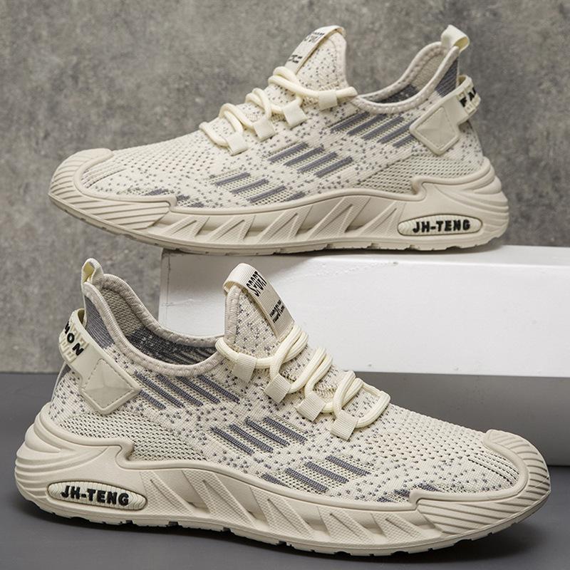 Lightweight fashion casual men's shoes temperament versatile black comfortable mesh breathable sports shoes young student shoes