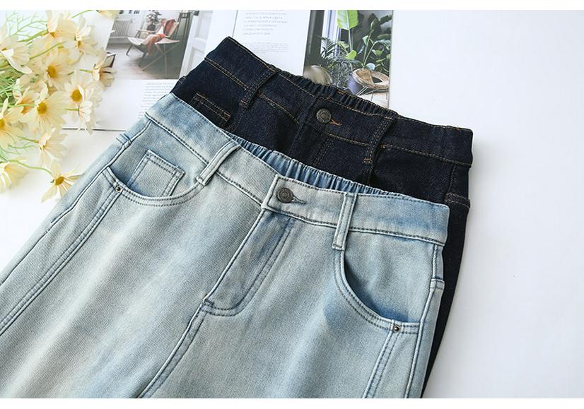 2025 Winter Plus Size High Waist Velvet Jeans, Floor-Length, Elastic Slimming, Thickened Long Pants for Women