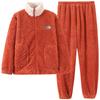 Pajamas Women'S Winter Coral Fleece Women'S Fleece Thickened Warm Autumn And Winter Women'S Flannel Winter Loungewear Set