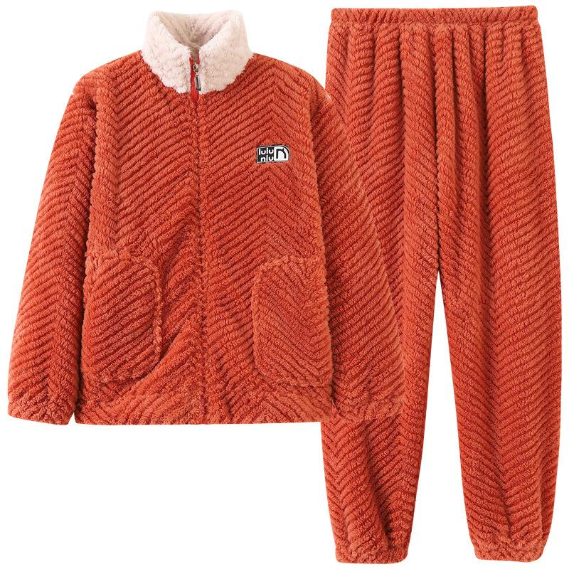 Pajamas Women'S Winter Coral Fleece Women'S Fleece Thickened Warm Autumn And Winter Women'S Flannel Winter Loungewear Set