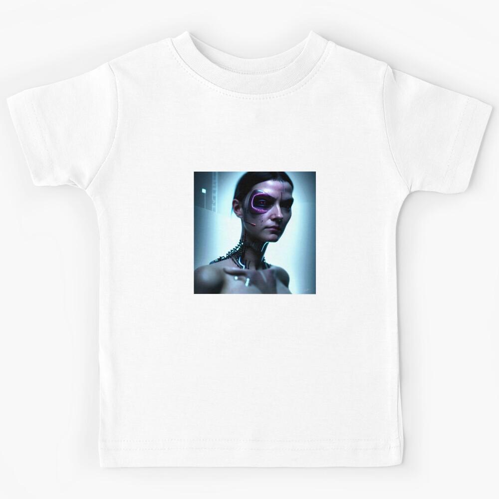 CYBER GIRL (Portrait) #001 (FRAMED) Kids T-Shirt 110
