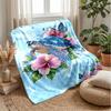 Sea Turtle Among Flowers and Butterflies Theme Blanket Lightweight Warm Flannel Blanket Decorative Throw Blanket for Home Decoration