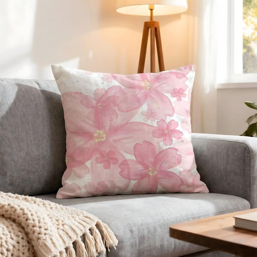 Light Pink Gentle Petals Cushion Cover 1Pcs Decorative Covers Soft Cushion Case For Sofa Couch Decor 40X40 45X45 Pillowcases