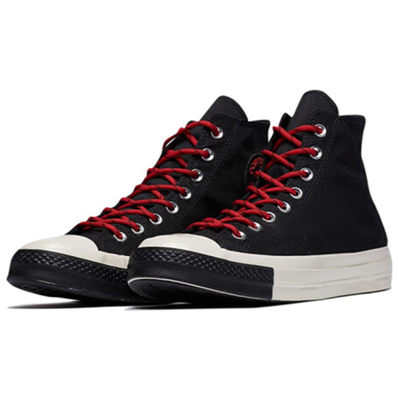 Converse Chuck 70 Casual Versatile High Top Canvas Shoes Unisex Black and Red