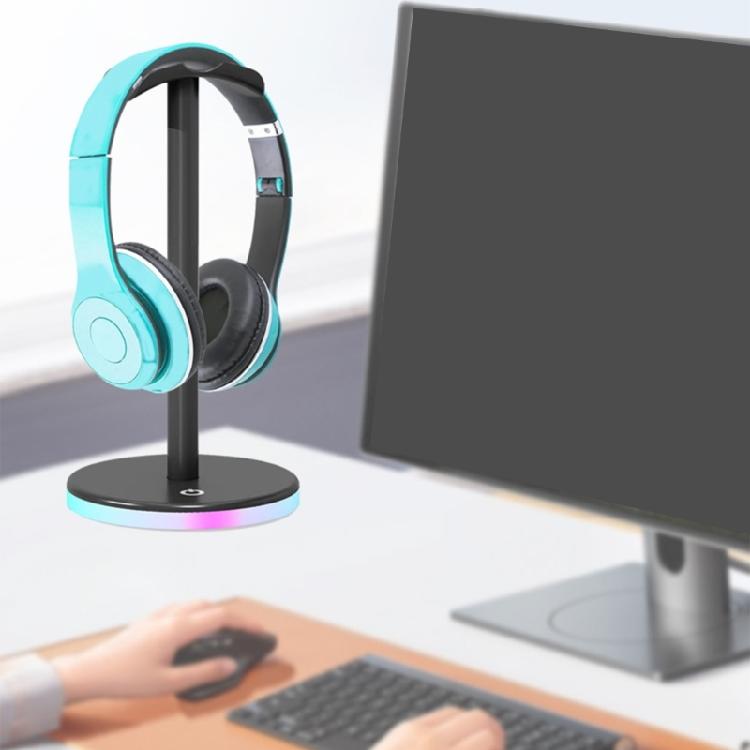 Aluminium Headphone Stand Rack LED Light Space Saving Desktop Display Earphone Mount Hanger Headset Support Stand