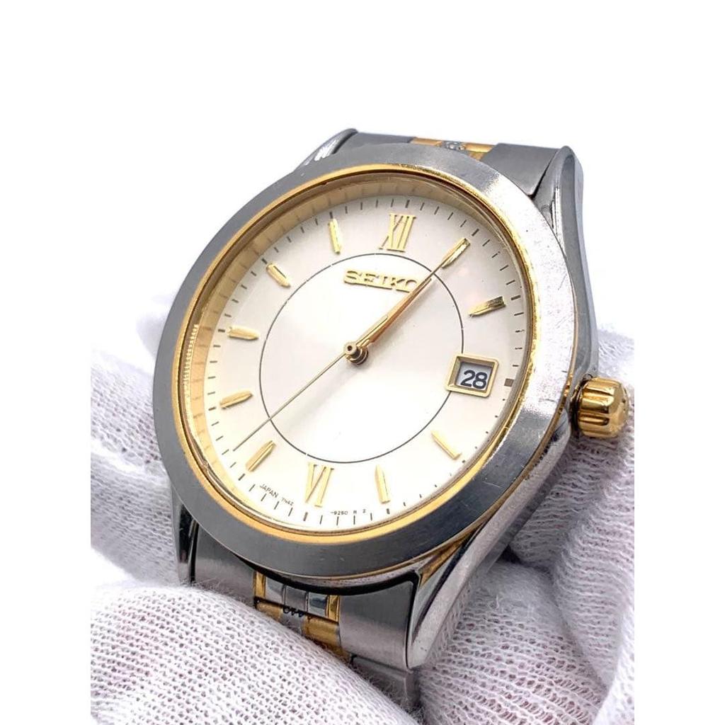 Used SEIKO Watch Quartz Bi-color