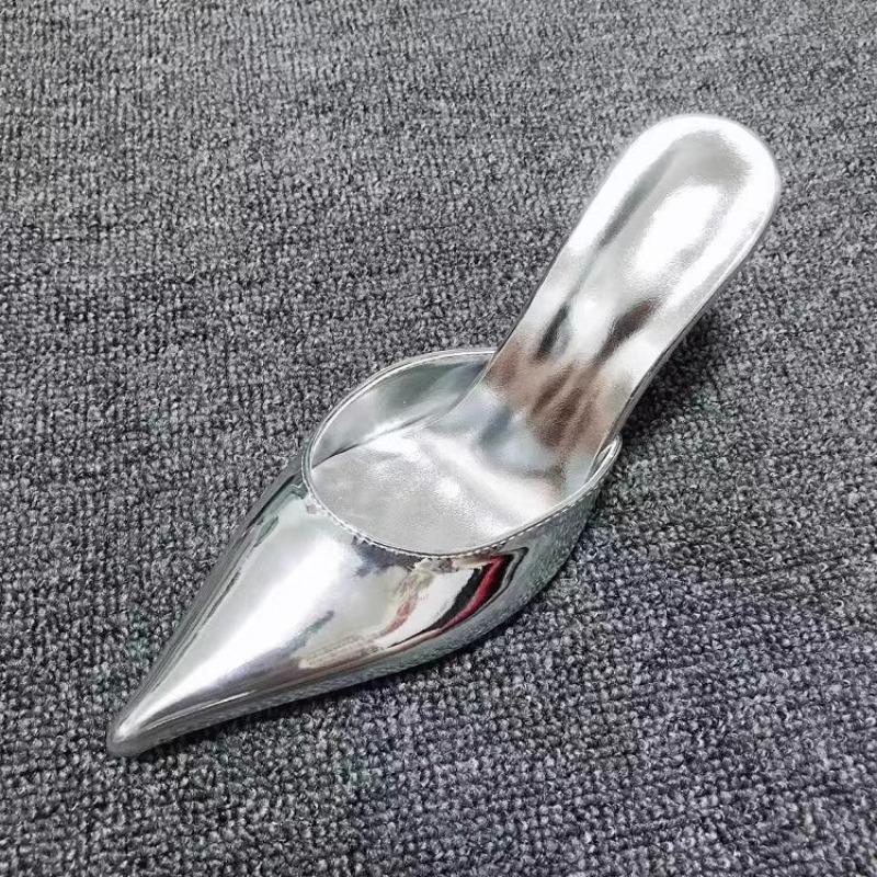 Sexy Pointed Toe Mules Slippers Women Spring Autumn Thin Heel Slingback Sandals Female Fashion Designer High Heels Sandals Women