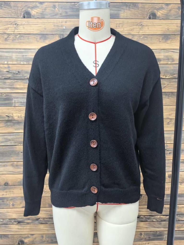 European & American Style Autumn/Winter Women's Solid Color Knit Cardigan Sweater Coat