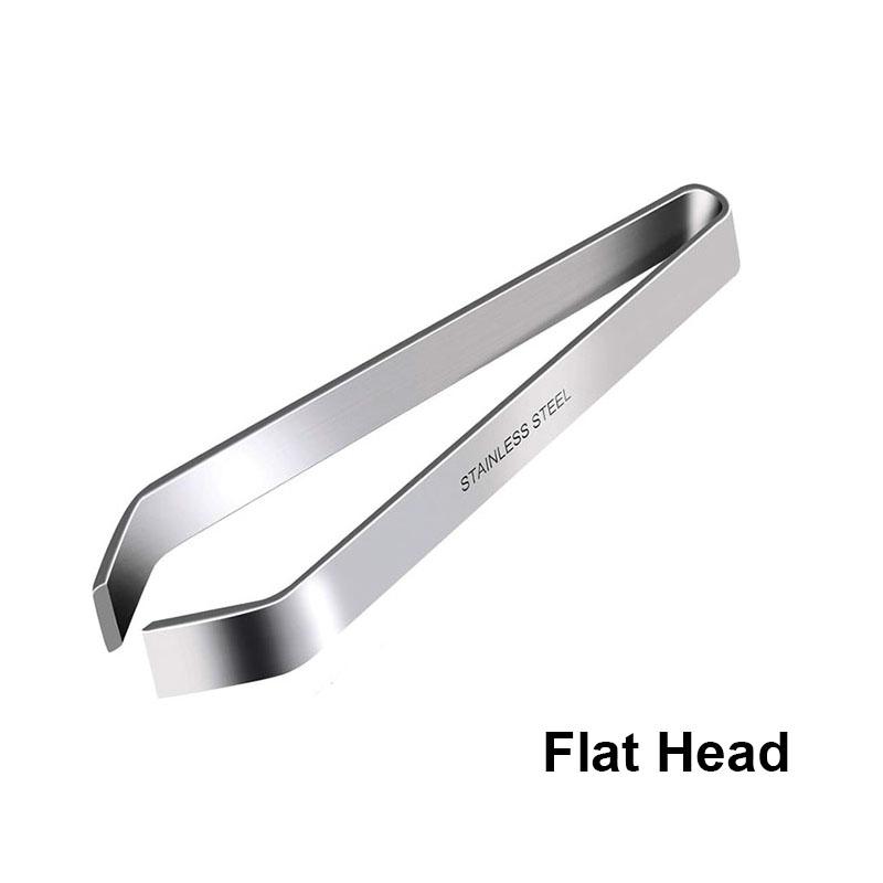 1/2 st 430 Rostfritt Stål Fiskbenspincett Klämma Platt och Vinklad Tång Kött Hårborttagningsverktyg för att Ta Bort Laxben