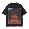 Distressed Doll Face Graphic Print Funny Meme Harajuku Fashion Tshirt Women Men Vintage Washed Oversized Top Cotton Summer Tees