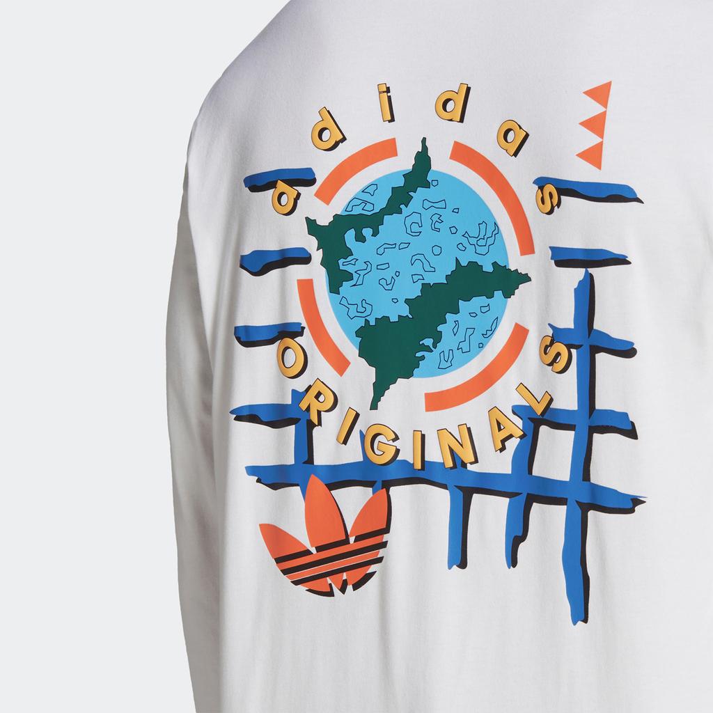 adidas Originals Trefoil Logo Print Crew Neck Sweatshirt Men Tops White II8468
