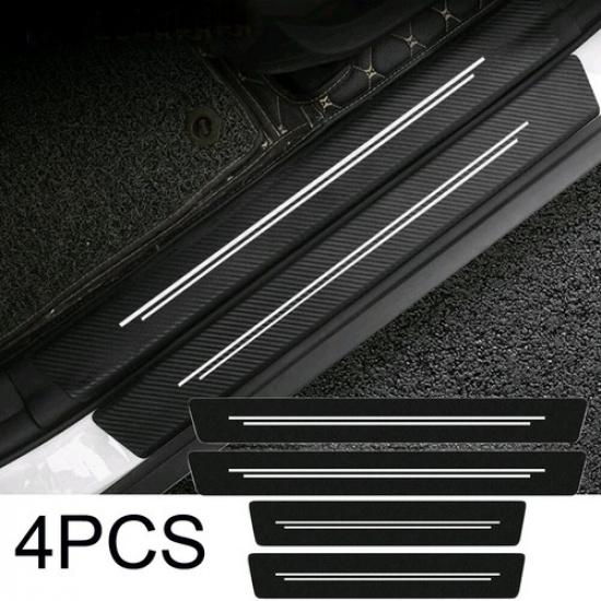 4PCS Car Door Plate Sill Scuff Cover Anti-Scratch Sticker Protector Strip Trim
