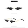 Small Fashion Rimless Sunglasses Women Retro Diamond Shape True Film Sun Glasses Ladies UV400 Trending Narrow Eyewear
