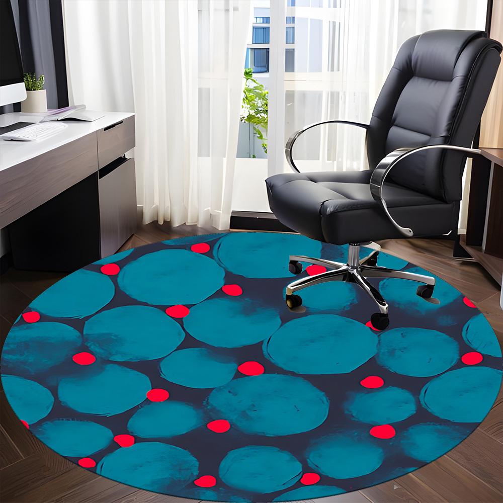 1pc Bubbles Red Office Round Area Rug, Indoor Mat Suitable For Office, Under Office Chairs Bedroom Living Room Home Decor, Room Deco 170