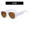 Fashion New Retro Oval Large Frame Sunglasses Wide Leg Jelly Color Personalized Design UV Resistant Sunglasses Female
