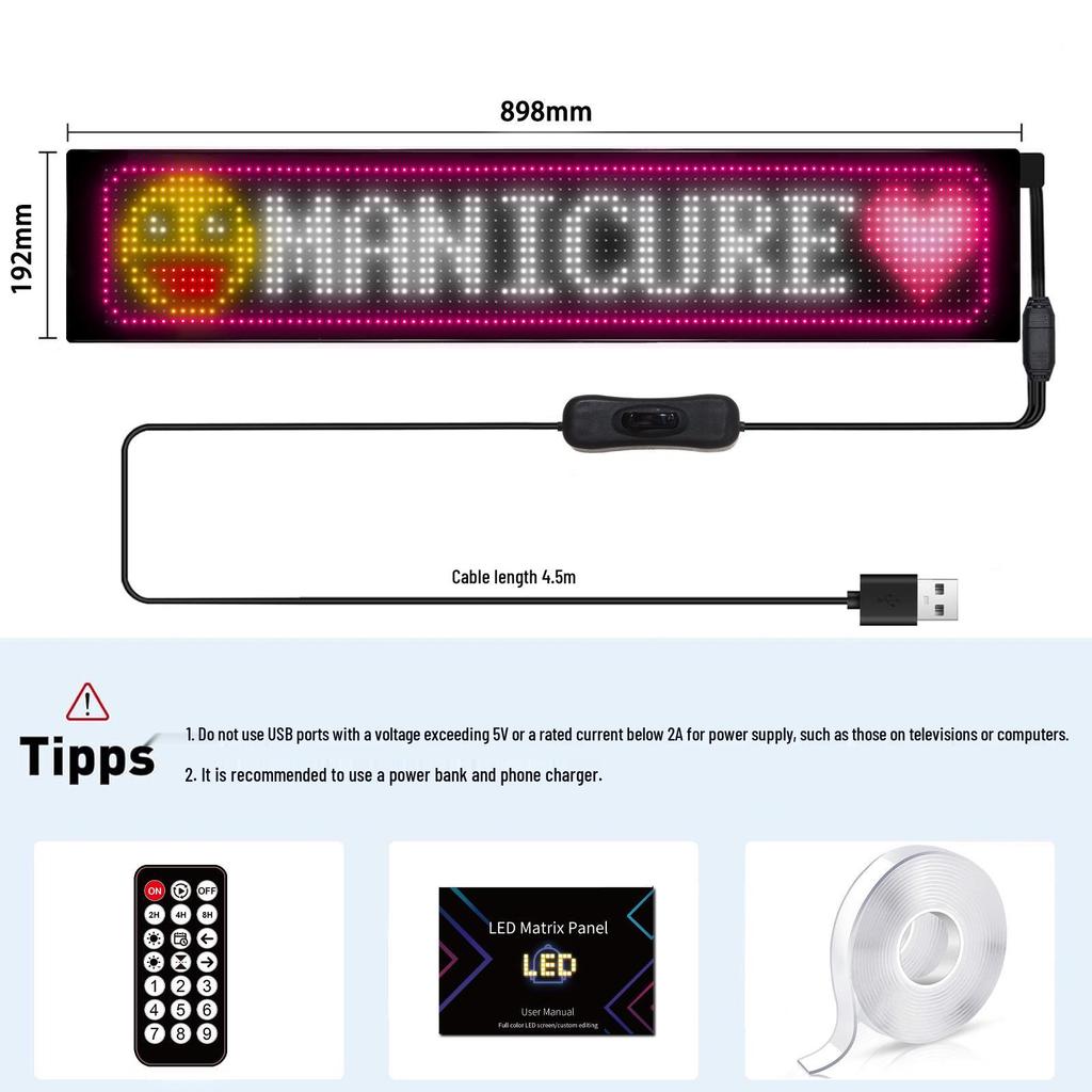 Bluetooth Controlled LED HD Flexible Advertising Display for Shopfronts