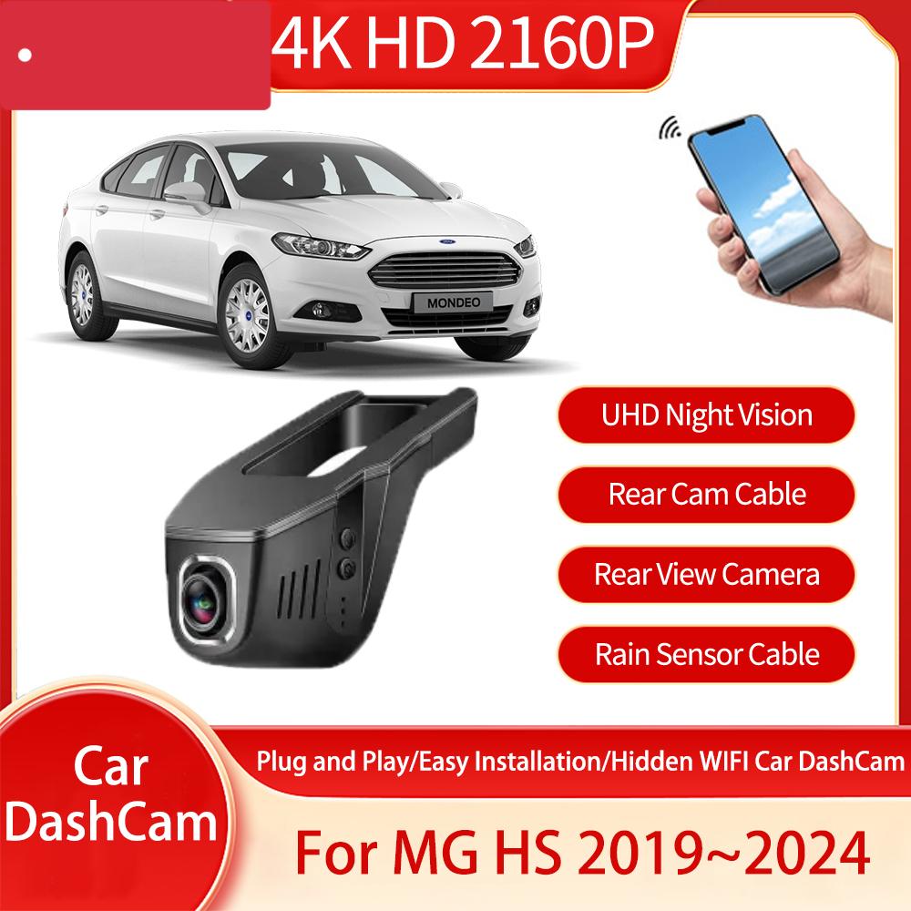 

Для MG HS EHS Pilot 2019~2024 автомобильный скрытый WiFi Ultra 4K HD ночное видение записывающая машина Play DVR аксессуары для вождения регистратор