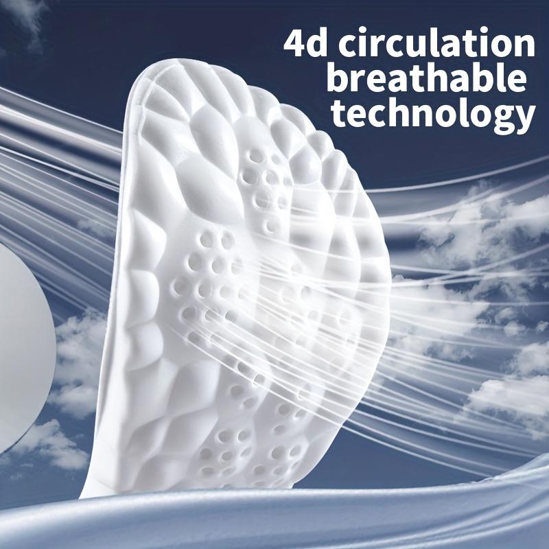 Soft PU Insoles for Men and Women - Cushioned Arch Support Inserts, Shock Absorbing & Sweat Absorbing Shoe Pads for Sports, Work & Daily Wear