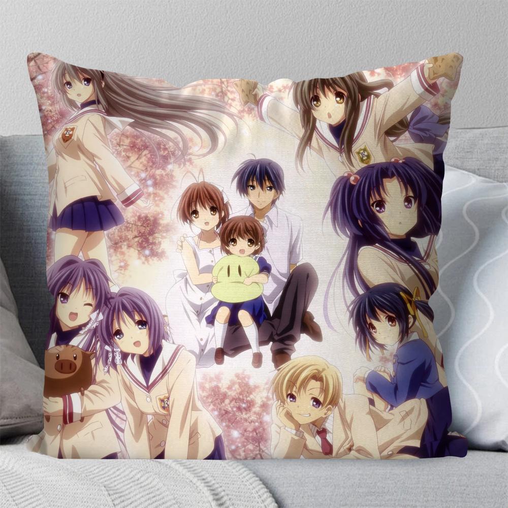 

Japanese Anime Clannad Pillow Case Square Pillow Bedroom Sofa Leisure Comfort Cushion Car Living Room Home Decoration 40X40 16x16Inch
