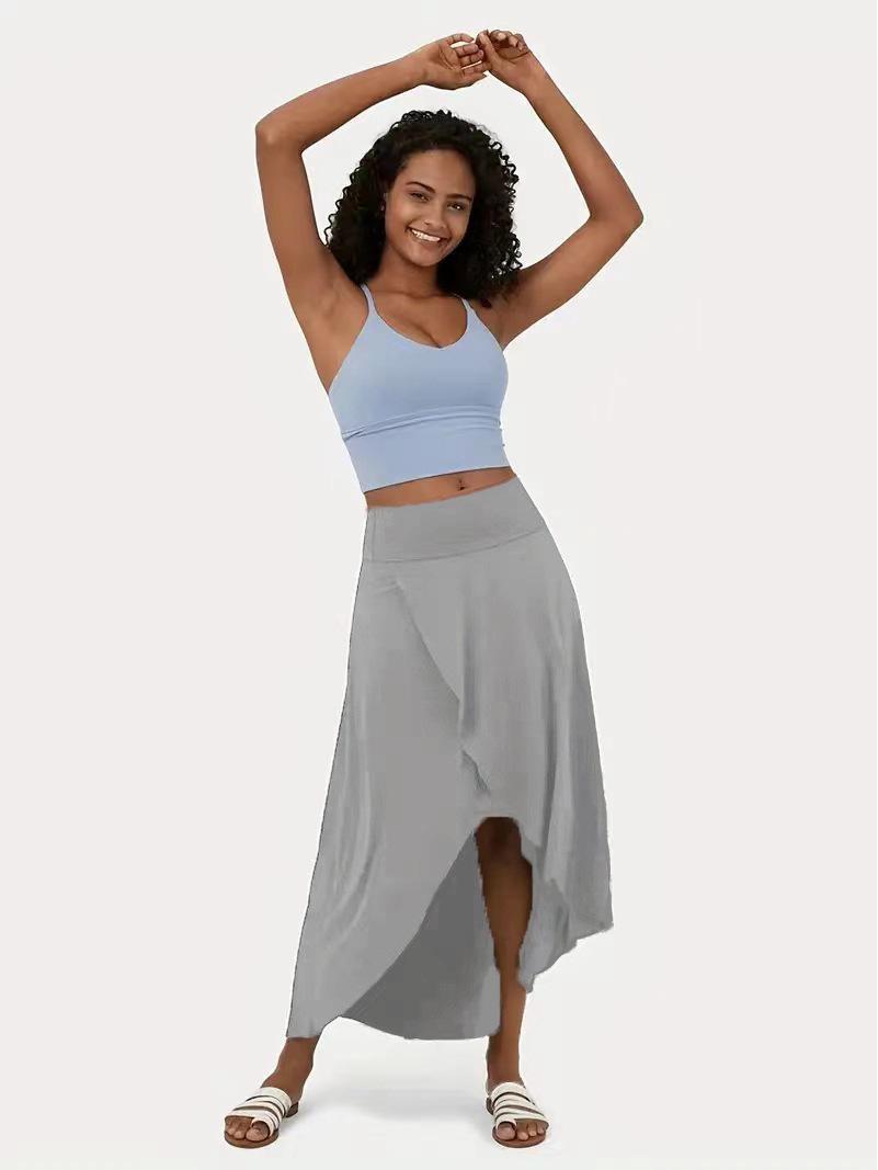 

Chic Summer Women s Irregular Drape A-line Long Skirt - European & American Fashion XS светло-серый