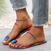 Large size outer wear cover toe flat bottom slippers women's retro lightweight beach sandals wish