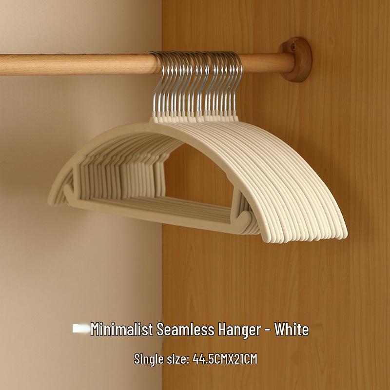 Non-Slip Thickened Flocked Clothes Hanger - Seamless, No Shoulder Marks, Multi-functional Household Hanger for Adults