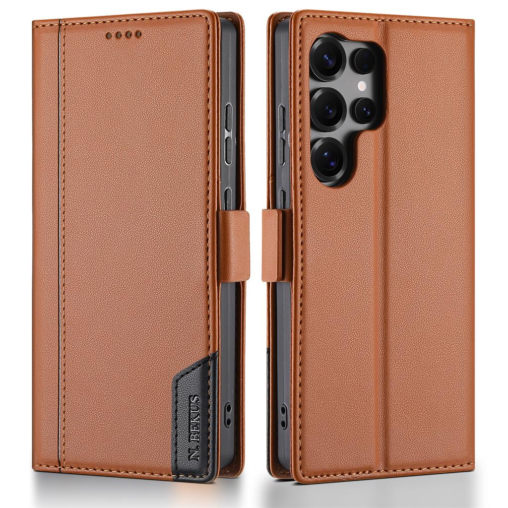 Luxury Leather Wallet Phone Case For Samsung S26 Ultra S25 Plus S24 S23 A36 A56 Flip Strong Magnetic Book Business RFID Cover