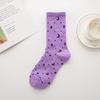 Women Purple Cotton Skateboard Street Hip Hop Socks Unisex Harajuku Calcetines Girls Sokken Stars Moon Funny printing