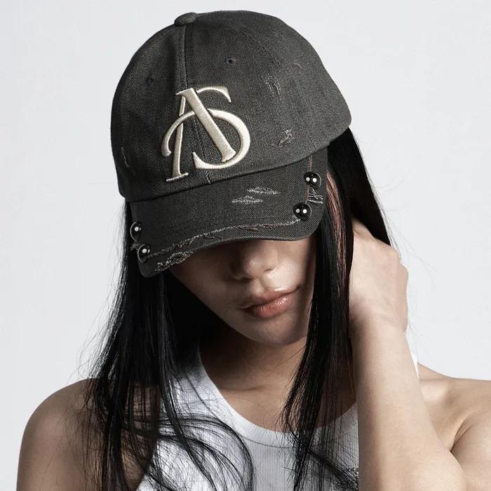 Damaged Studded Ball Cap Khaki
