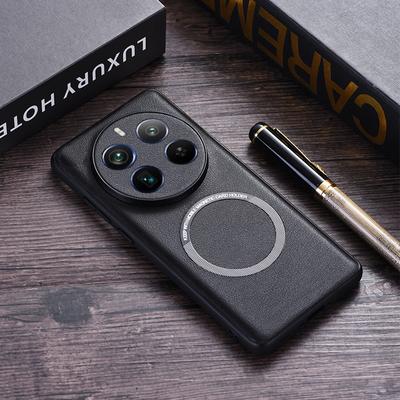 PU Leather Magsafe Case for Realme 12 Pro Plus Magnetic Wireless Charging Shockproof Cover For Realme 12Pro Plus Shell