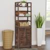 VidaXL Display Cabinet Dark Brown 46x24x140 Cm Solid Paulownia Wood 338506