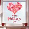 Mother's Day Heart-shaped Flower Window Sticker Display for The Bedroom, Living Room, Hallway and Foyer.