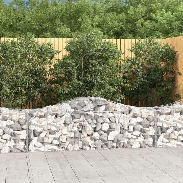 Paniers à gabions - Maison Exclusive - arqués 5 pcs - 200x50x60/80 cm - fer galvanisé 3,5 mm
