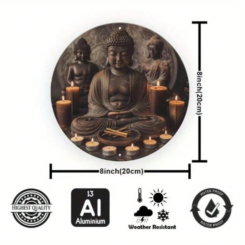 Arte de Pared de Metal de Buda con Velas Incienso Decoración del Hogar Regalo
